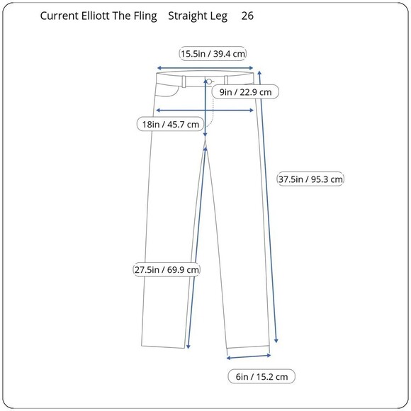 Current Elliott The Fling Women Size 26 Cotton Boyfriend Denim Straight Leg Jean - Picture 10 of 14